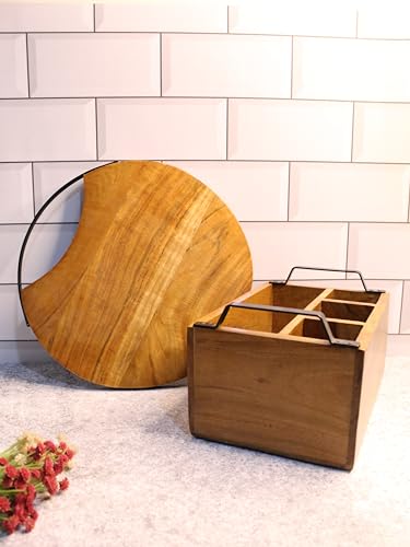 Jiscovery Chopping Board and Cutlery Stand Combo