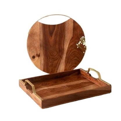 JISCOVERY Serving Tray and Chopping Board Combo II Food Grade II Water Resistant