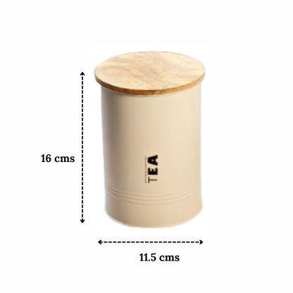 JISCOVERY Airtight Storage Canisters - Tea, Coffee & Sugar Jars Set Of 3 - Beige Color