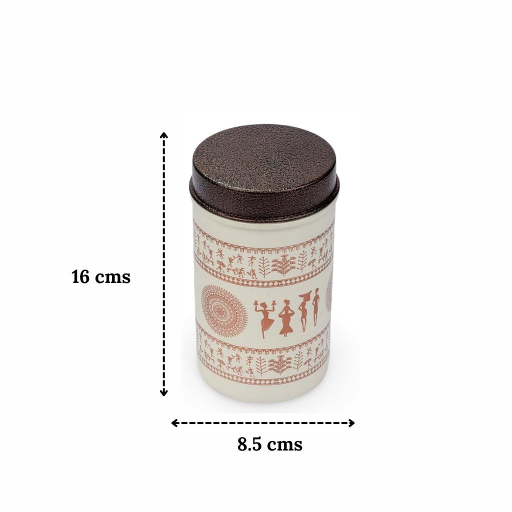 JISCOVERY Printed Steel Containers for Kitchen Storage Set Of 3