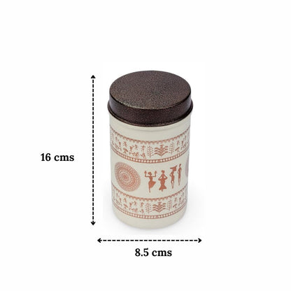 JISCOVERY Printed Steel Containers for Kitchen Storage Set Of 3