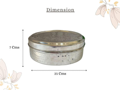JISCOVERY Stainless Steel Airtight 7 Compartments Spice Box With Solid Lid & 1 Spoon