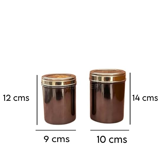 JISCOVERY Stainless Steel Airtight Container for kitchen storage Set of 2| Transparent Lid|