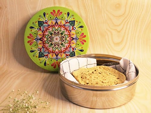 JISCOVERY Stainless Steel Chapati Roti Dabba Box Hot Pot for Kitchen