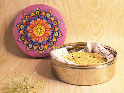 JISCOVERY Stainless Steel Chapati Roti Dabba Box Hot Pot for Kitchen