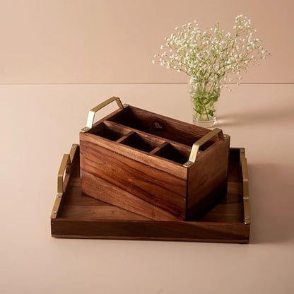 JISCOVERY Cutlery Stand and Serving Tray Combo II Food Grade II Water Resistant