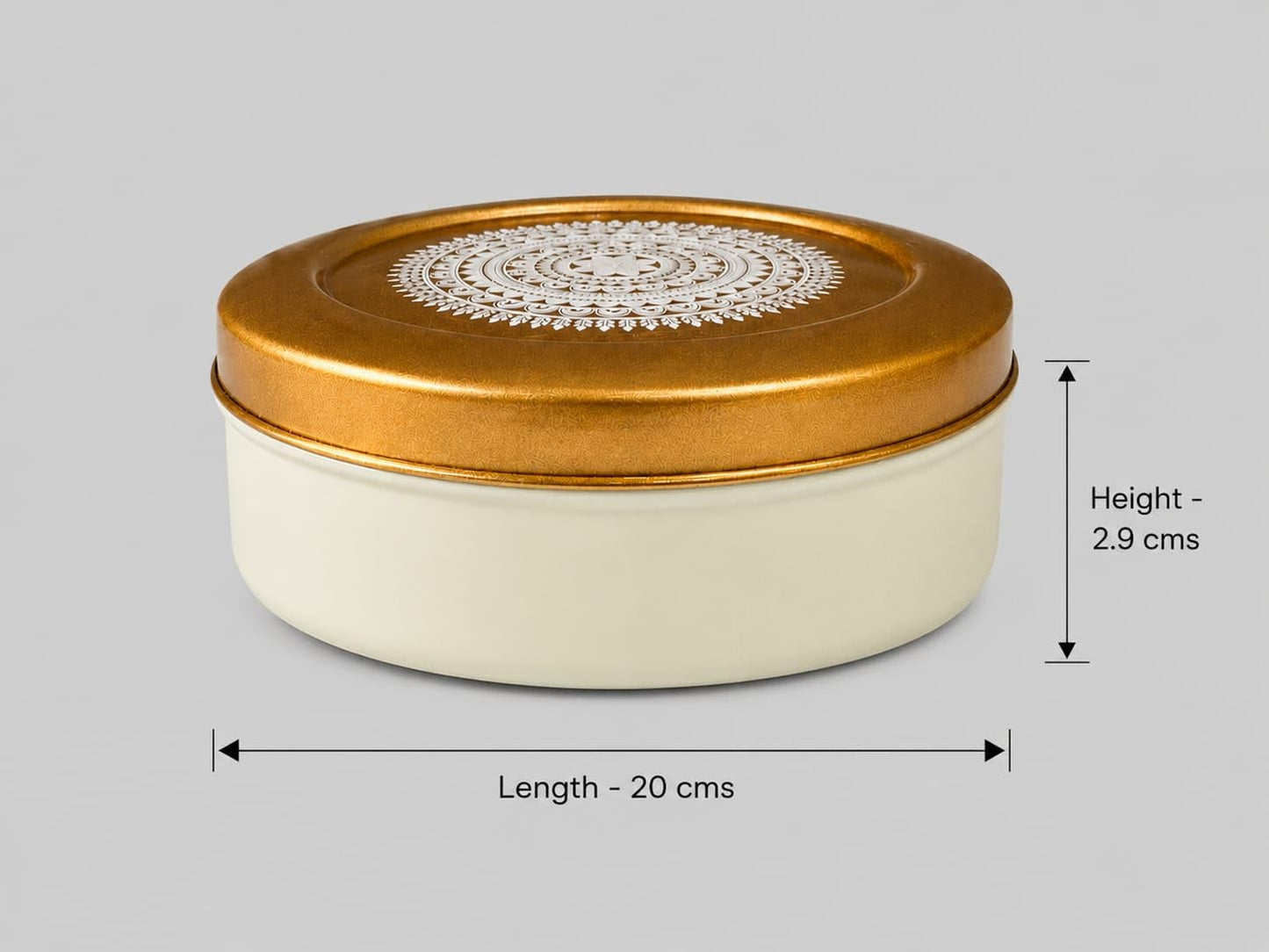 JISCOVERY Stainless Steel Airtight 7 Compartments Spice Box With Solid Lid & 1 Spoon Beige Colour