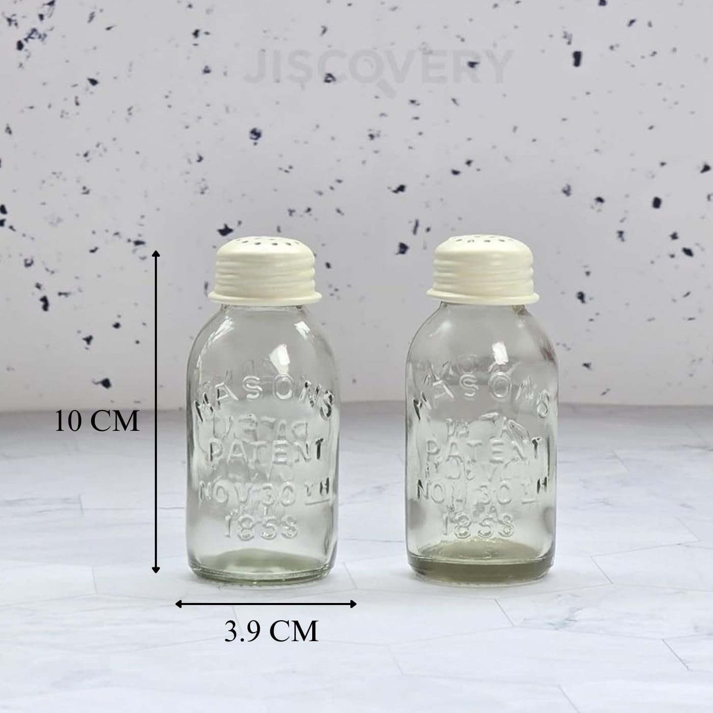 JISCOVERY Classic Salt & Pepper Set for Dining & Kitchen 100 ML| White