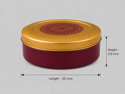 JISCOVERY Stainless Steel Airtight 7 Compartments Spice Box With Solid Lid & 1 Spoon Mehroon