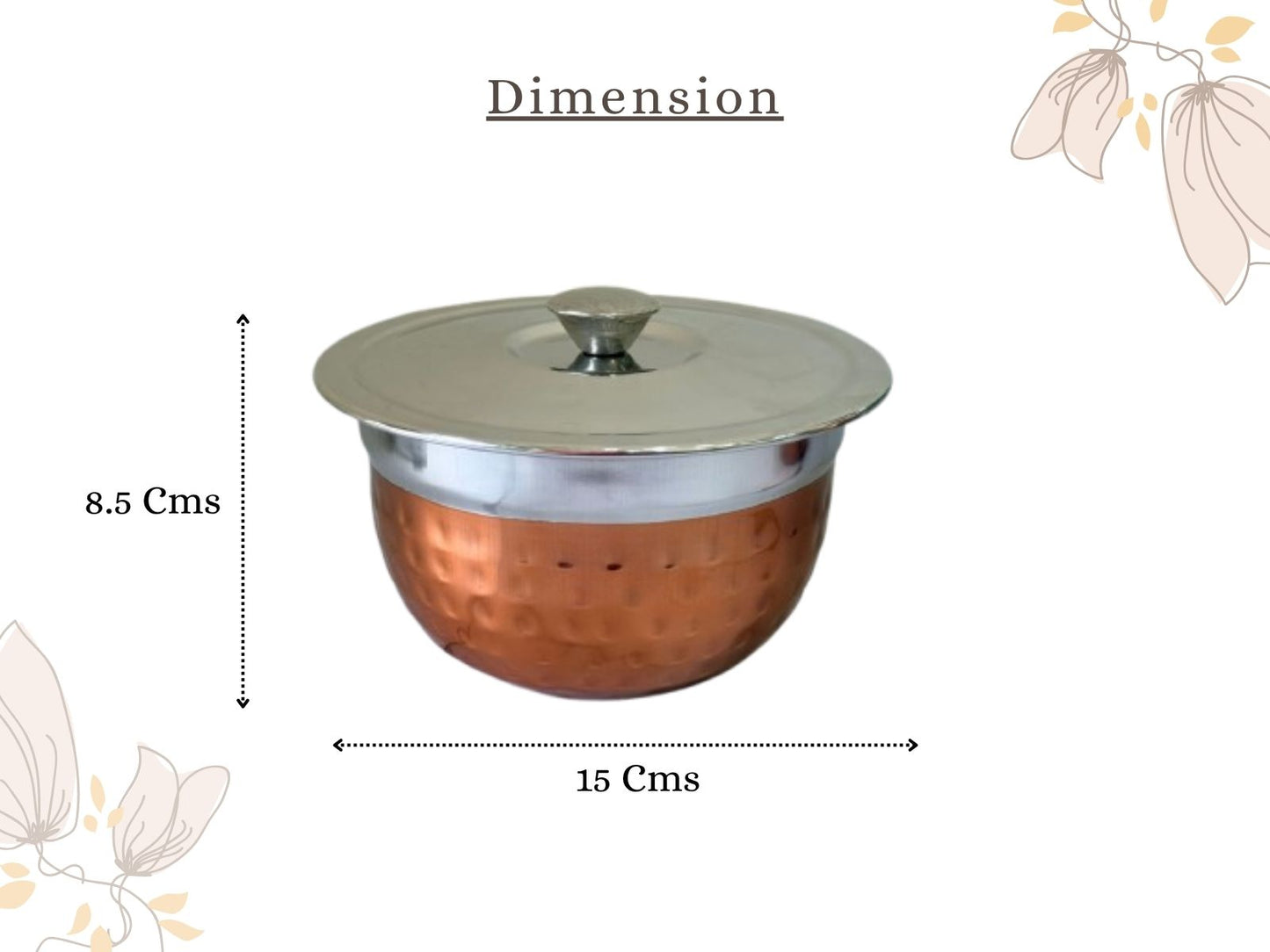 JISCOVERY Stainless Steel Medium Serving Bowl Set of 2 with Lid | Dinner Table Serving Bowls