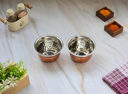 JISCOVERY Stainless Steel Serving Small Bowl Set of 2 with Lid for Chutney