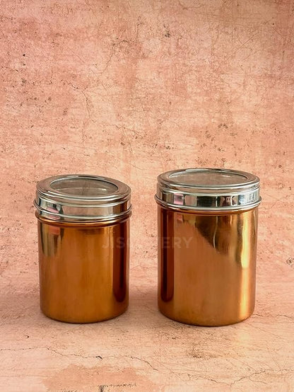 JISCOVERY Stainless Steel Airtight Container for kitchen storage Set of 2| Transparent Lid