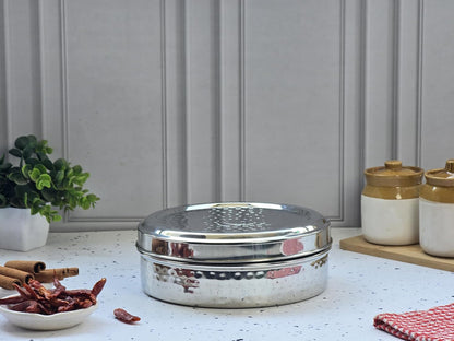 JISCOVERY Stainless Steel Airtight 7 Compartments Spice Box With Solid Lid & 1 Spoon