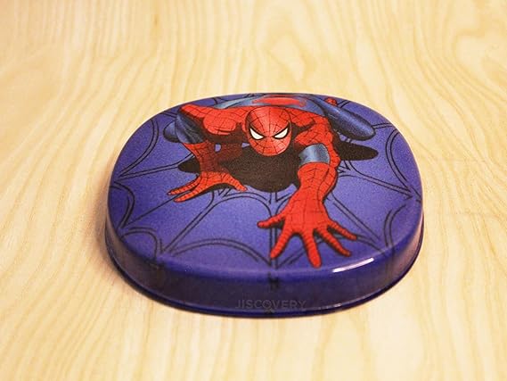 JISCOVERY Stainless Steel Airtight Square Lunch Box/Tiffin Box for Kids (Spiderman Design)