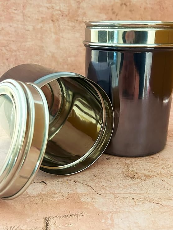 JISCOVERY Stainless Steel Airtight Container for kitchen storage Set of 2| Transparent Lid|