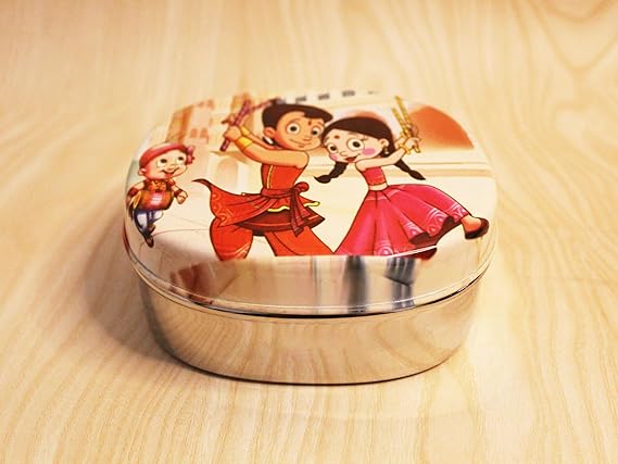 JISCOVERY Stainless Steel Airtight Square Lunch Box/Tiffin Box for Kid(Chotta Bheem Design)