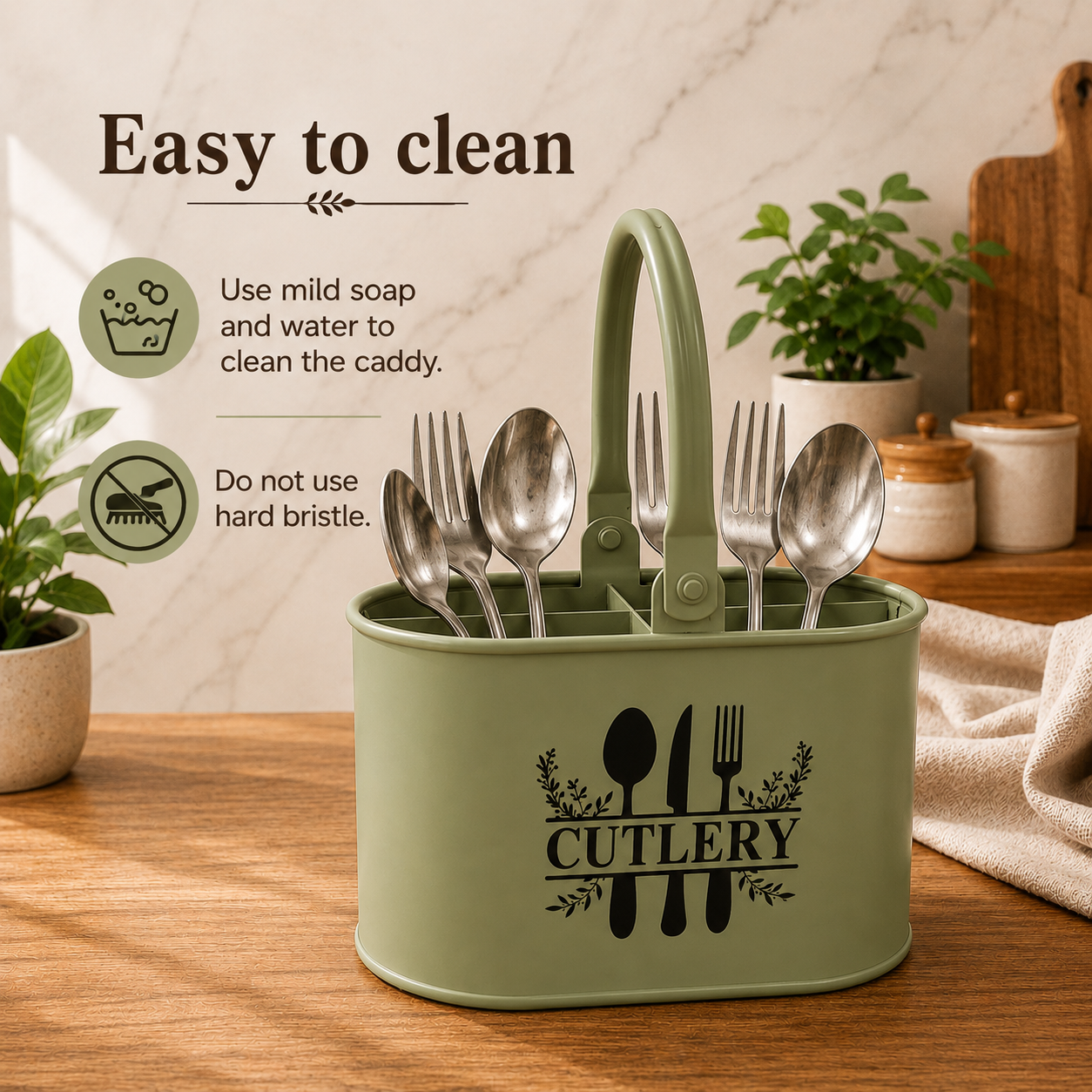 JISCOVERY Metal Cutlery Holder with 4 Compartments JISCOVERY Metal Cutlery Holder with 4 Compartments| Spoon Stand for Dinning Table