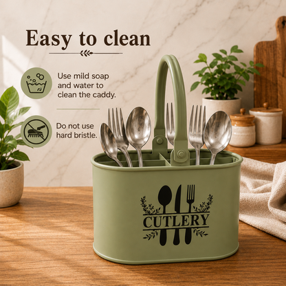 JISCOVERY Metal Cutlery Holder with 4 Compartments JISCOVERY Metal Cutlery Holder with 4 Compartments| Spoon Stand for Dinning Table