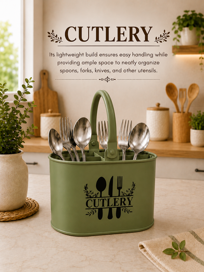 JISCOVERY Metal Cutlery Holder with 4 Compartments JISCOVERY Metal Cutlery Holder with 4 Compartments| Spoon Stand for Dinning Table