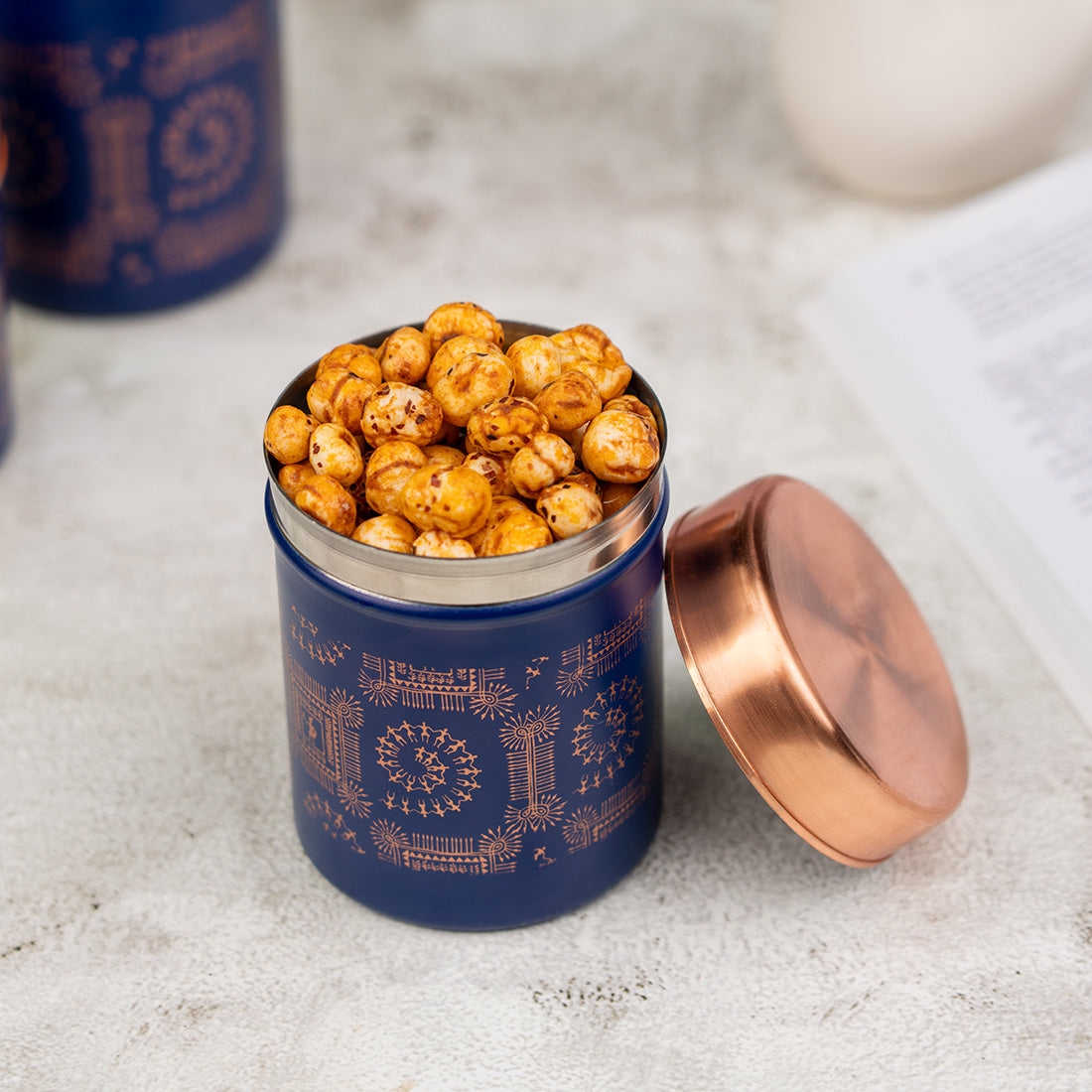 Blue Ubha Dabba set of 3
