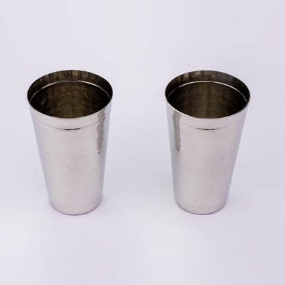 JISCOVERY Stainless Steel Lassie Glass Set of 2| Glass for Water, Milk & Juice- 700 ML