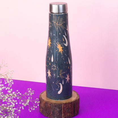 JISCOVERY Stainless Steel Printed Water Bottle| Aesthetic Bottle Design| 1 Litre Bottle for office, School & Home| Leak Proof, Rust Proof & Durable (Blue)