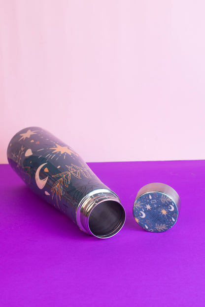 JISCOVERY Stainless Steel Printed Water Bottle| Aesthetic Bottle Design| 1 Litre Bottle for office, School & Home| Leak Proof, Rust Proof & Durable (Blue)