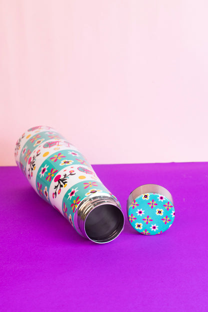 JISCOVERY Printed Stainless Steel Water Bottle| Aesthetic Bottle for Office, School & Home| Leak Proof, Rust Proof & Durable| 1000 ML Green