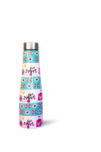JISCOVERY Printed Stainless Steel Water Bottle| Aesthetic Bottle for Office, School & Home| Leak Proof, Rust Proof & Durable| 1000 ML Green