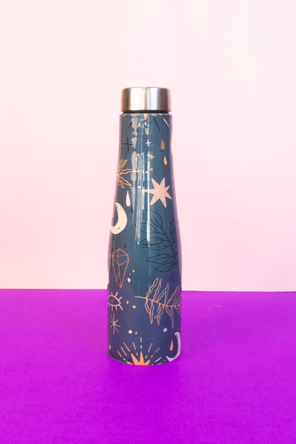 JISCOVERY Stainless Steel Printed Water Bottle| Aesthetic Bottle Design| 1 Litre Bottle for office, School & Home| Leak Proof, Rust Proof & Durable (Blue)