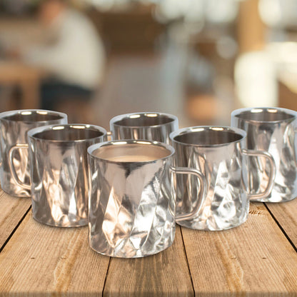 JISCOVERY Stainless Steel Wave Design Set of 6