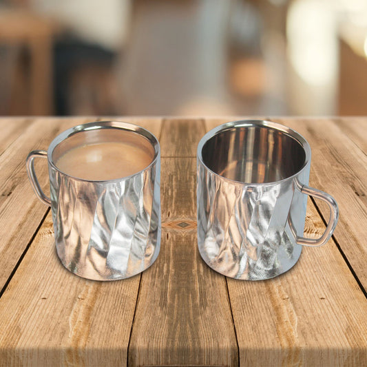 JISCOVERY Stainless Steel Wave Design Set of 2