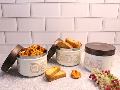 Jiscovery Stainless Steel Airtight Containers Set of 3