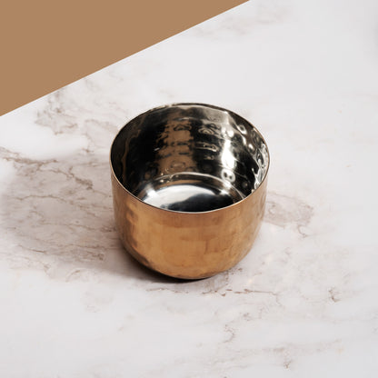 JISCOVERY Stainless Steel Airtight 7 Containers Rose gold Masala Box With Transparent Lid Hammered Design