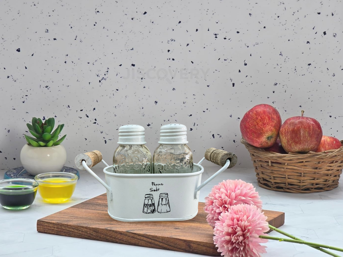 JISCOVERY Classic Salt & Pepper Set for Dining & Kitchen 100 ML| White