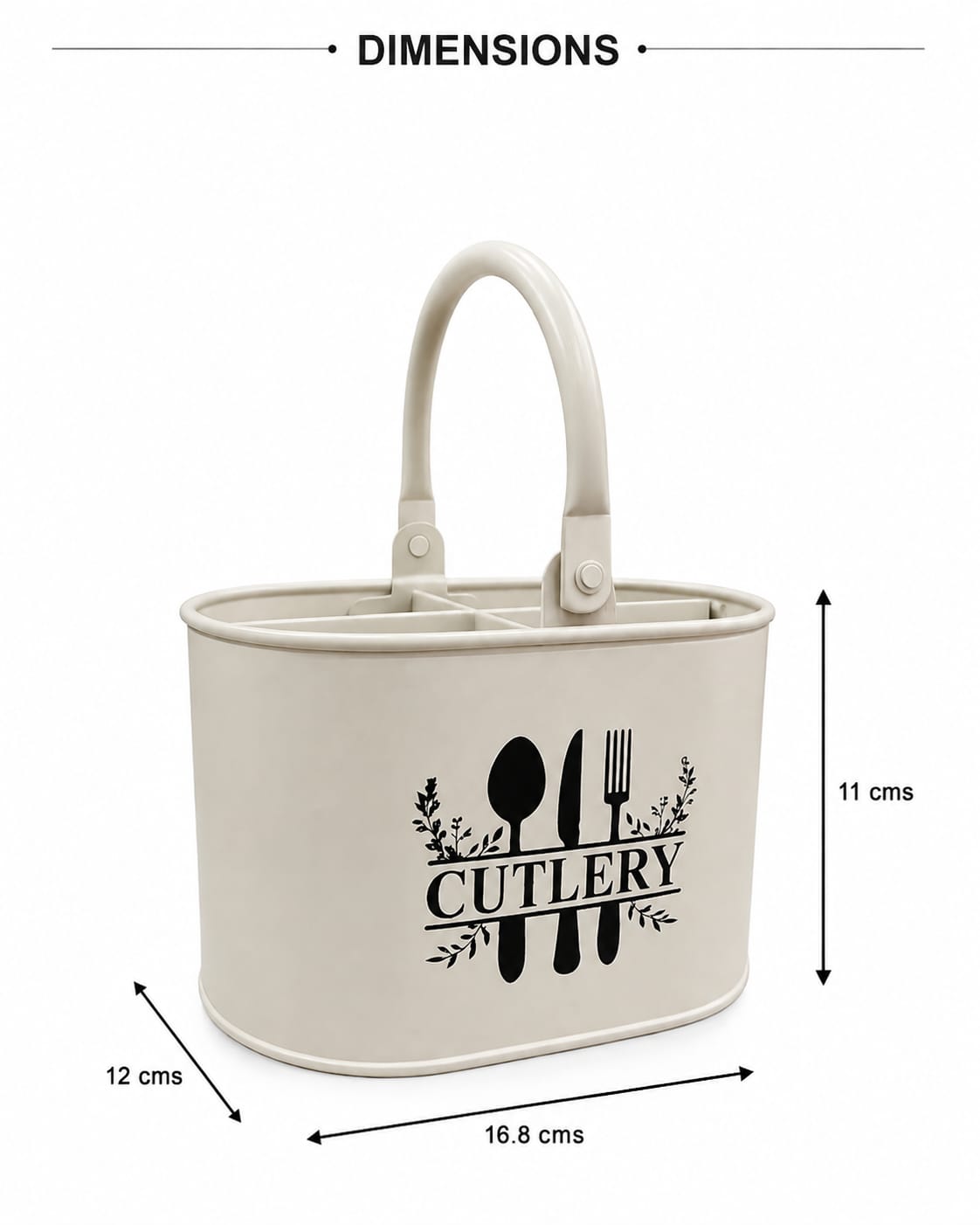 ISCOVERY Metal Cutlery Holder with 4 Compartments| Spoon Stand for Dinning Table