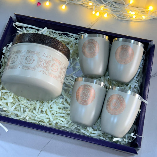 Festive Treats Combo (1 snack container and 4 glasses)