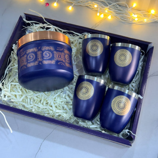 Festive Treat Combo (1 snack container with 4 glasses)