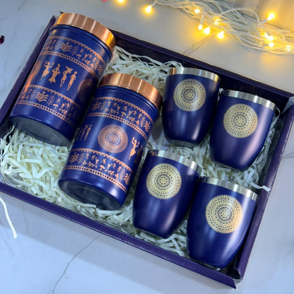 Ubha Dabba and 4 glasses combo
