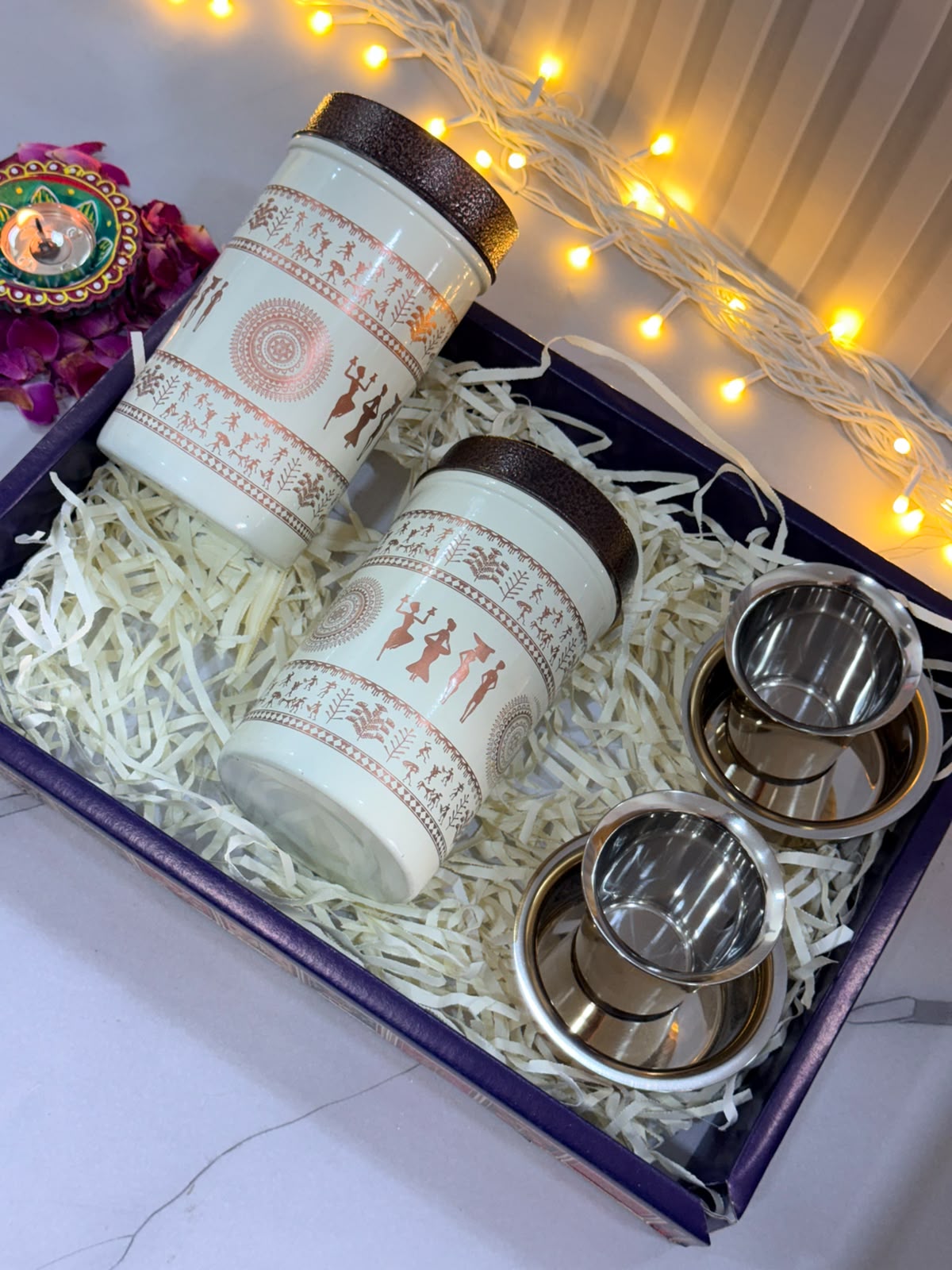 2 snack container with 2 coffee dabra set