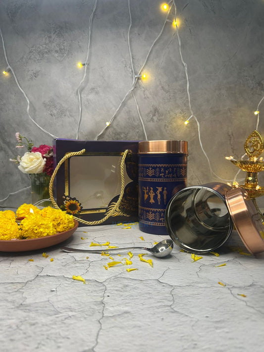 Diwali Gifting Box Stainless Steel Containers Set of 2