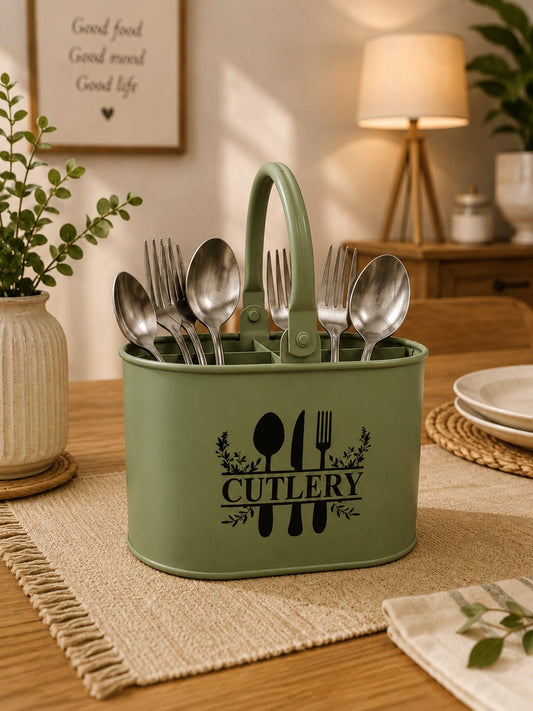 JISCOVERY Metal Cutlery Holder with 4 Compartments JISCOVERY Metal Cutlery Holder with 4 Compartments| Spoon Stand for Dinning Table