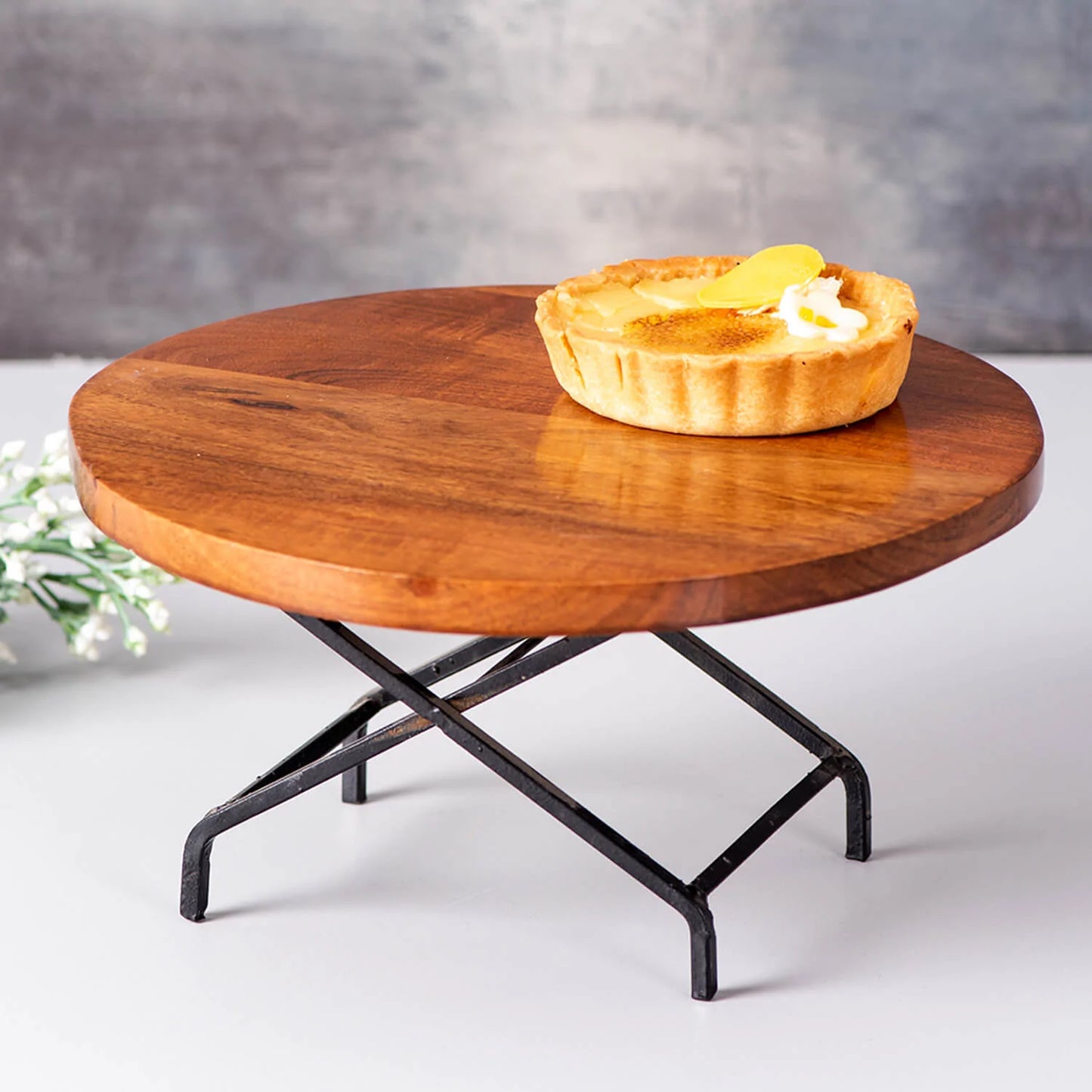 JISCOVERY Wooden Dessert Cake Pizza Stand